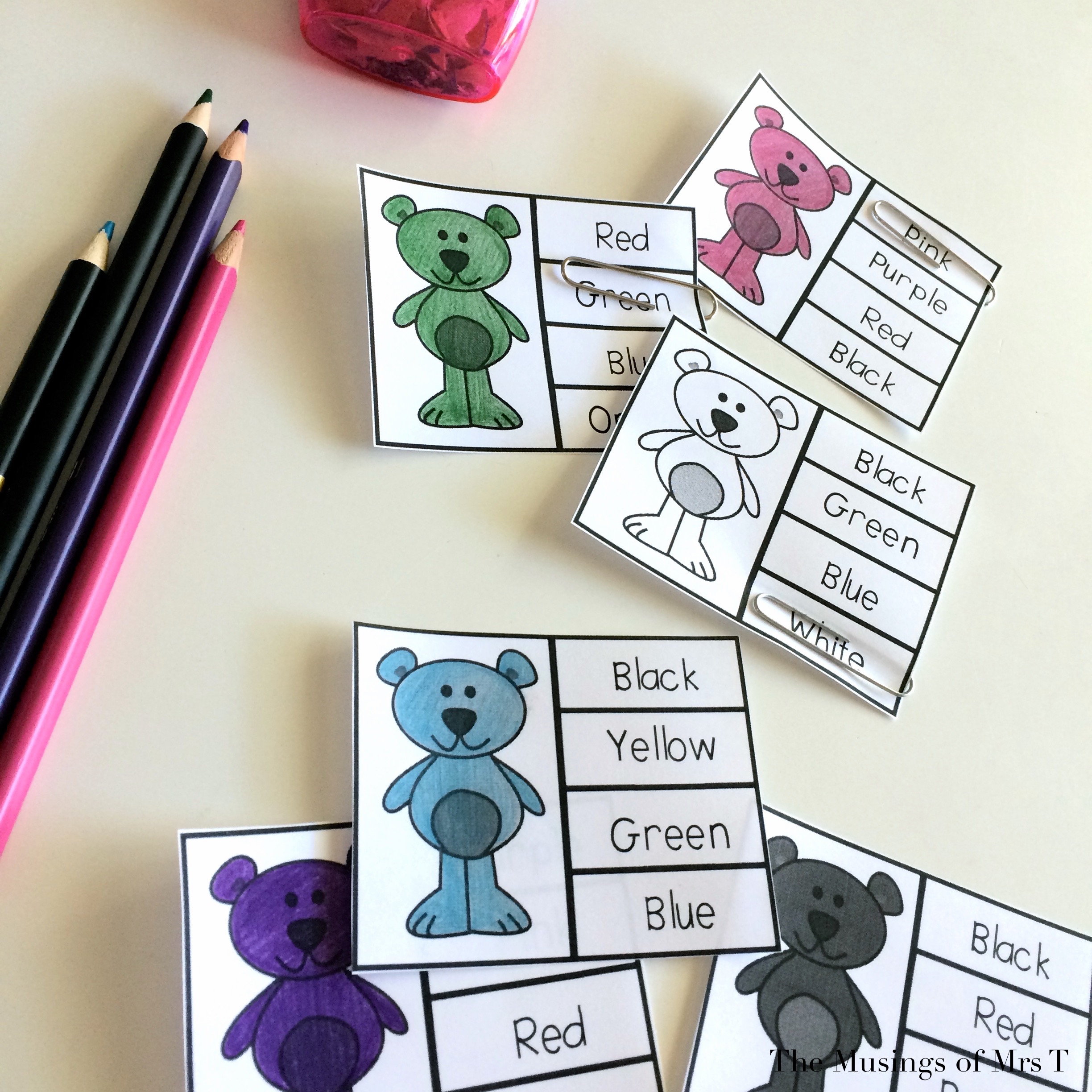 Colour Words Clip Cards