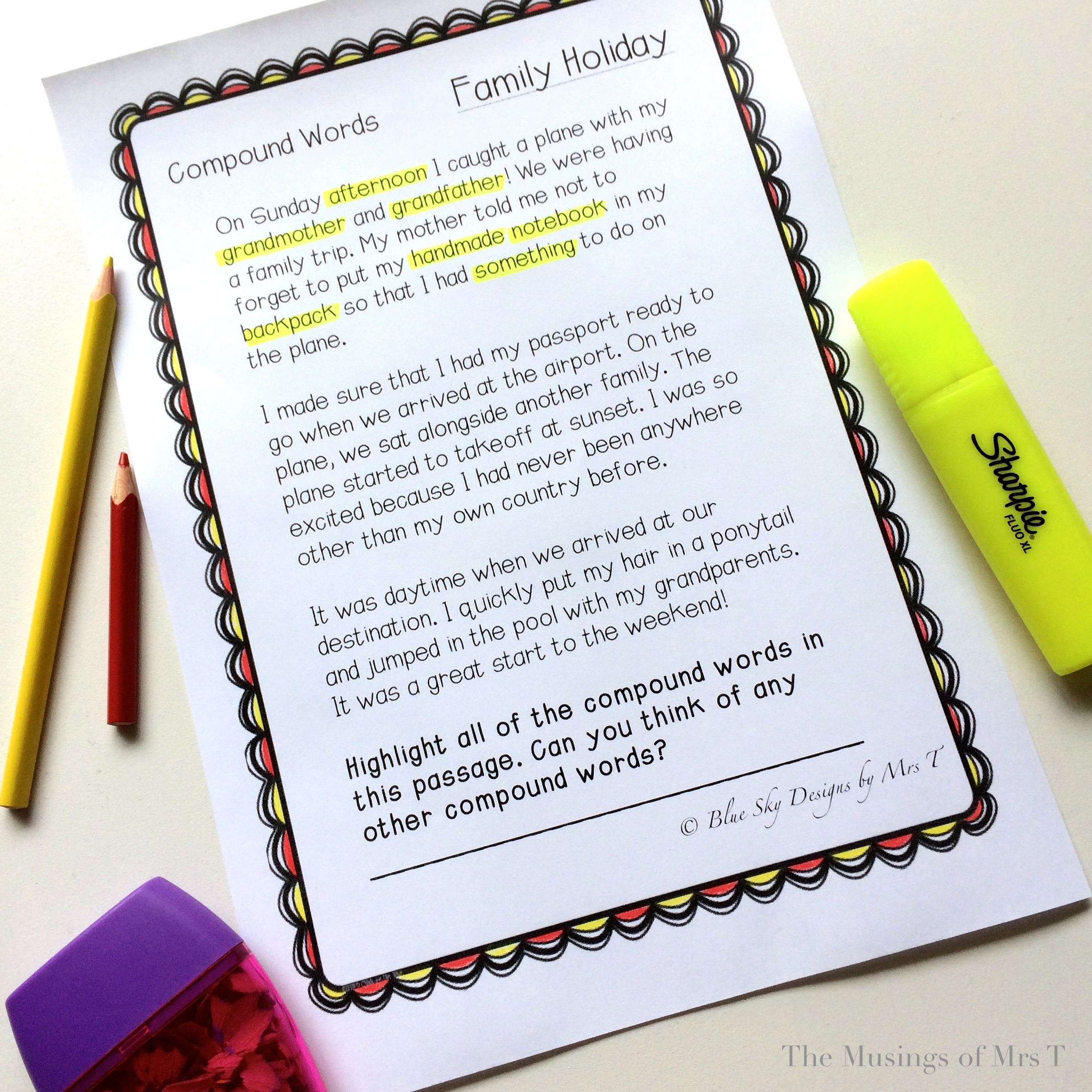 Compound Words Reading Passage