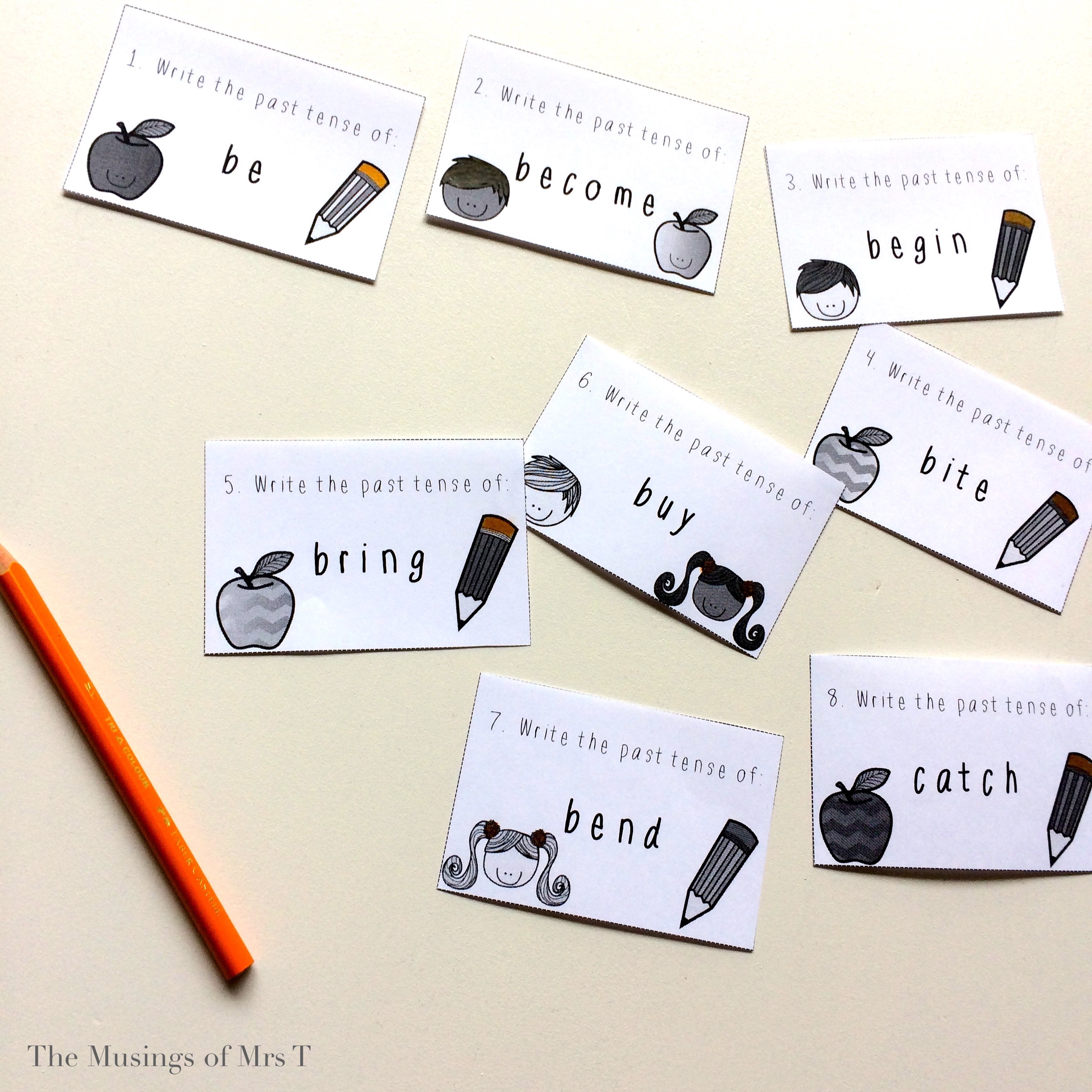 Irregular Verbs Task Cards