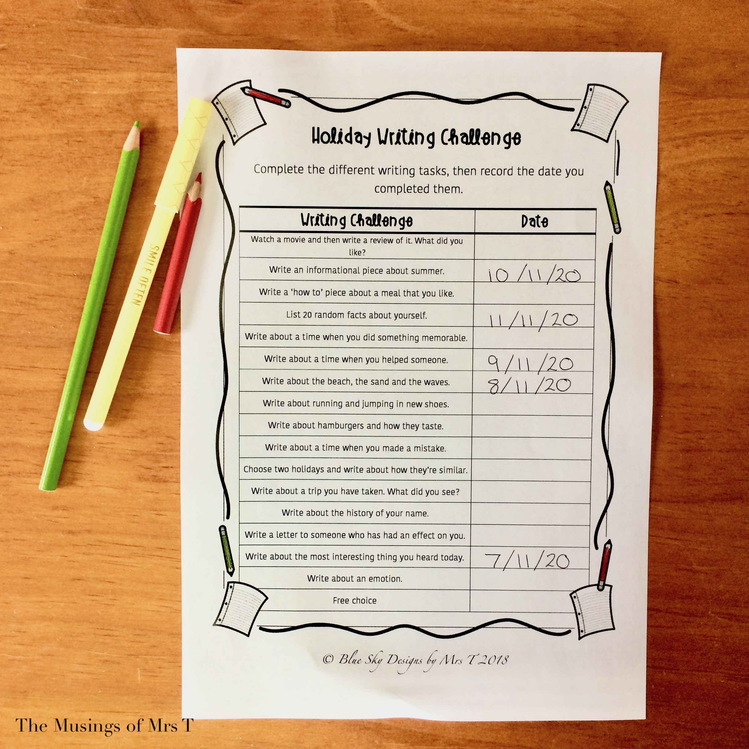 Creative writing challenge