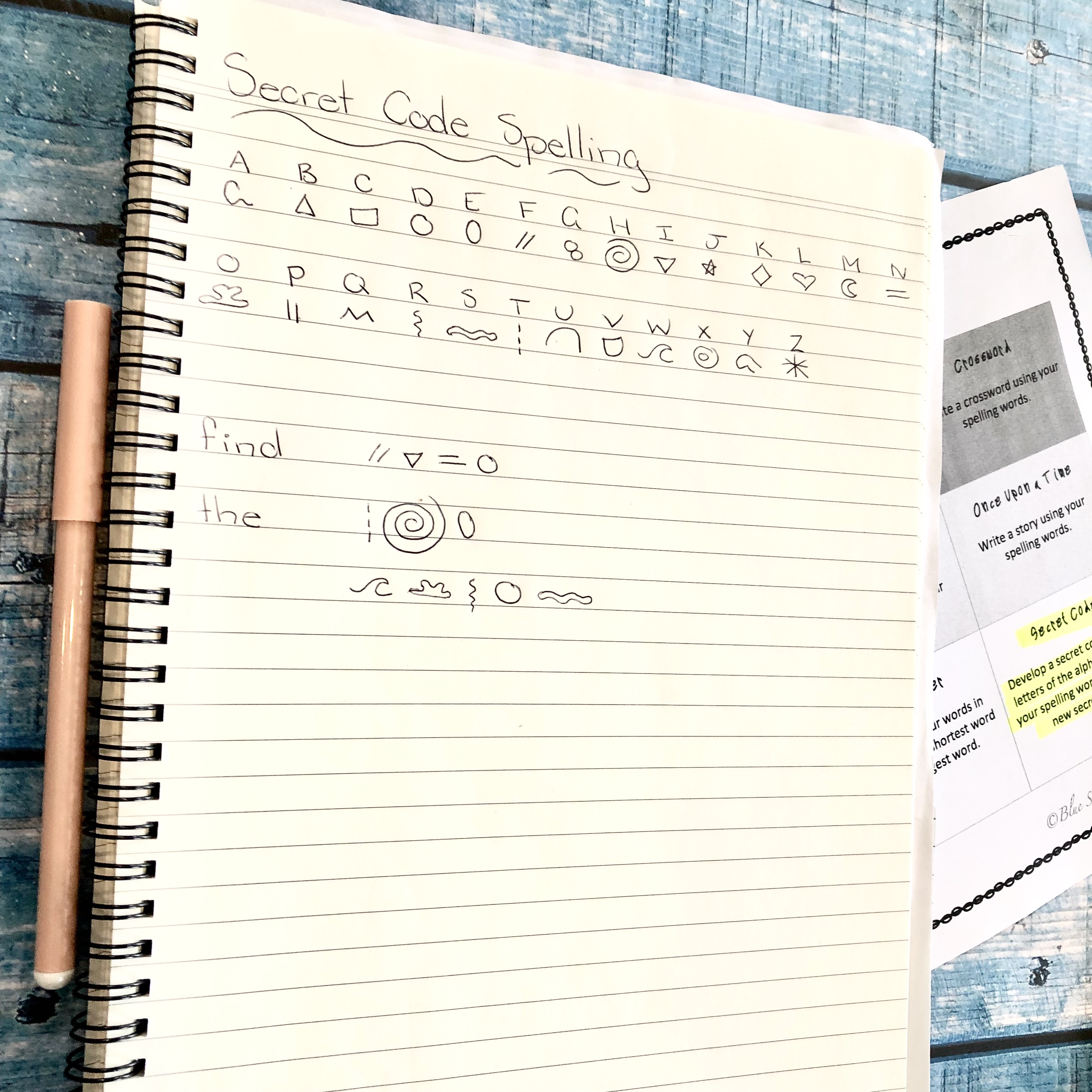 Secret Code Spelling Activity Idea