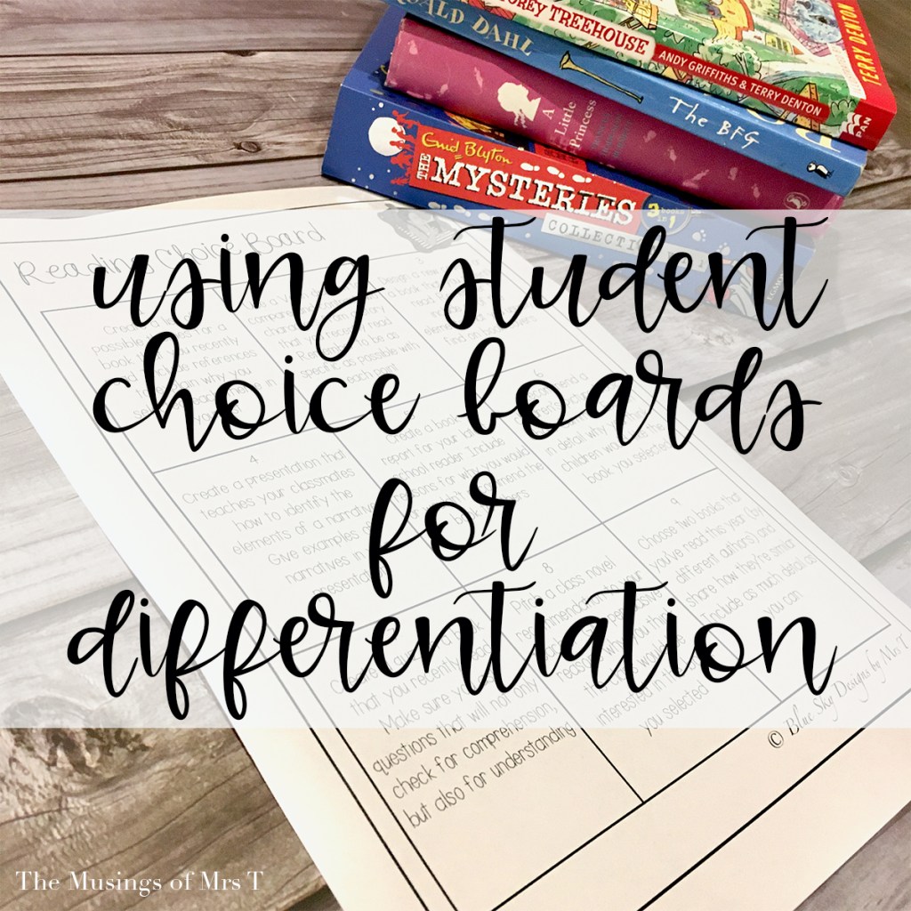 teaching student choice boards