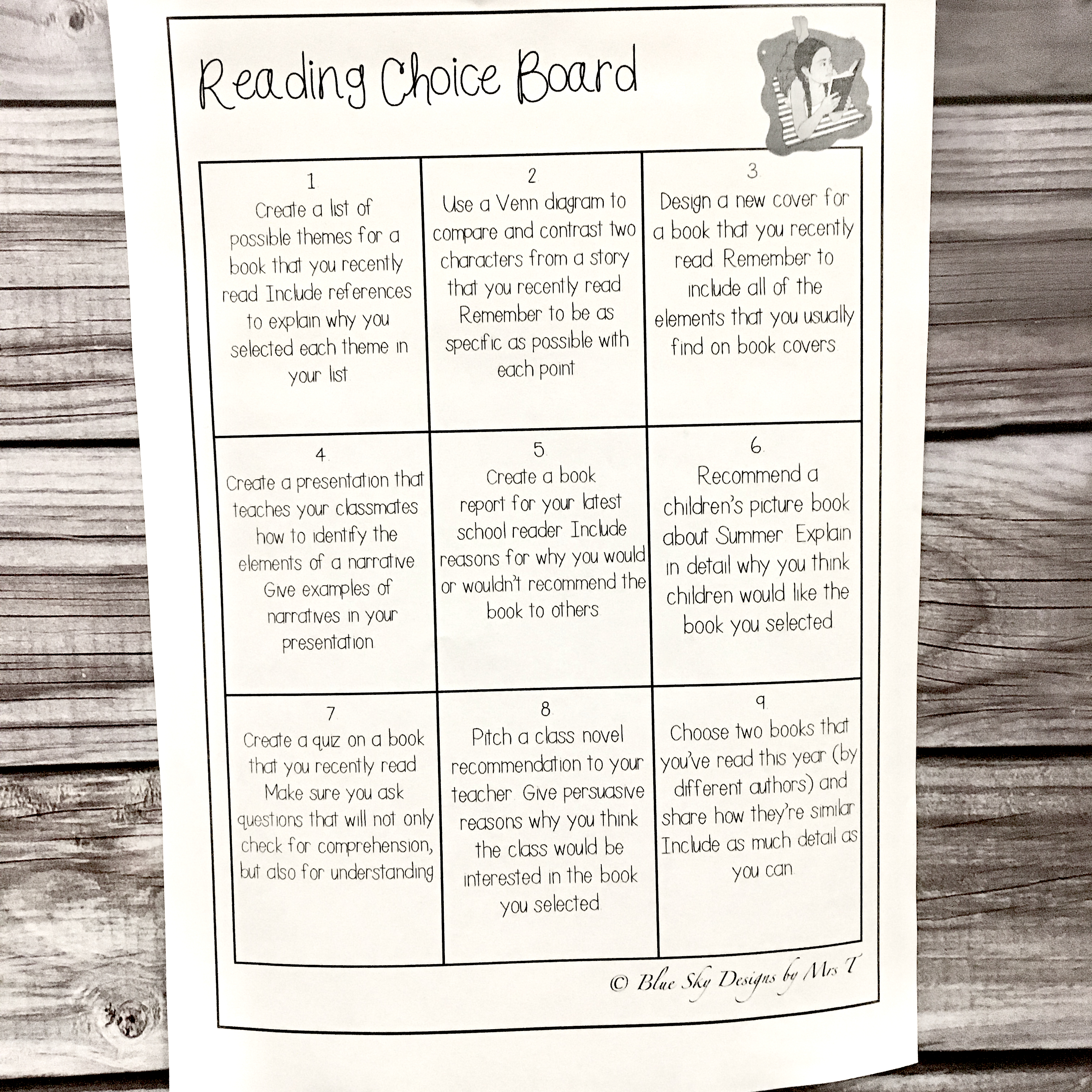 Reading Choice Board