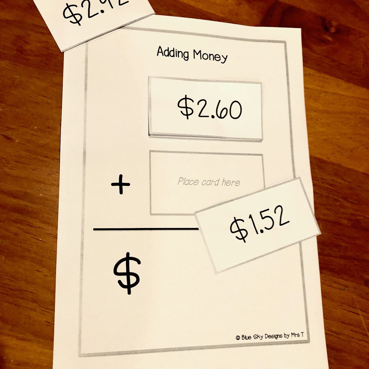 Adding Money Maths Assessment