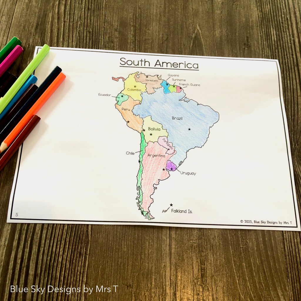 South America Printable Map